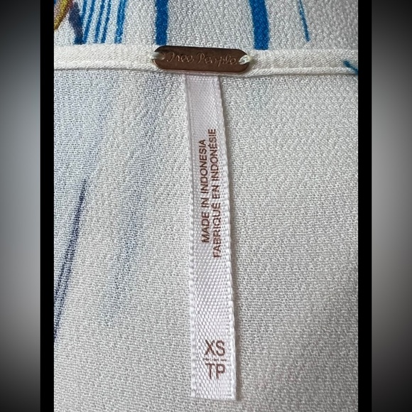 FREE PEOPLE Clear Skies Printed Tunic Dress Boho Cold Shoulder White Pastel XS - Picture 8 of 9